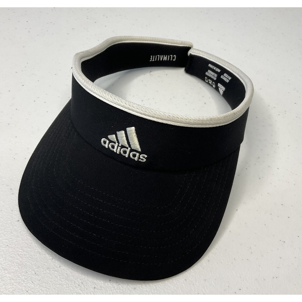 Adidas Visor Hat‎ Cap Superlite Performance Black Tennis Running Sport One Size